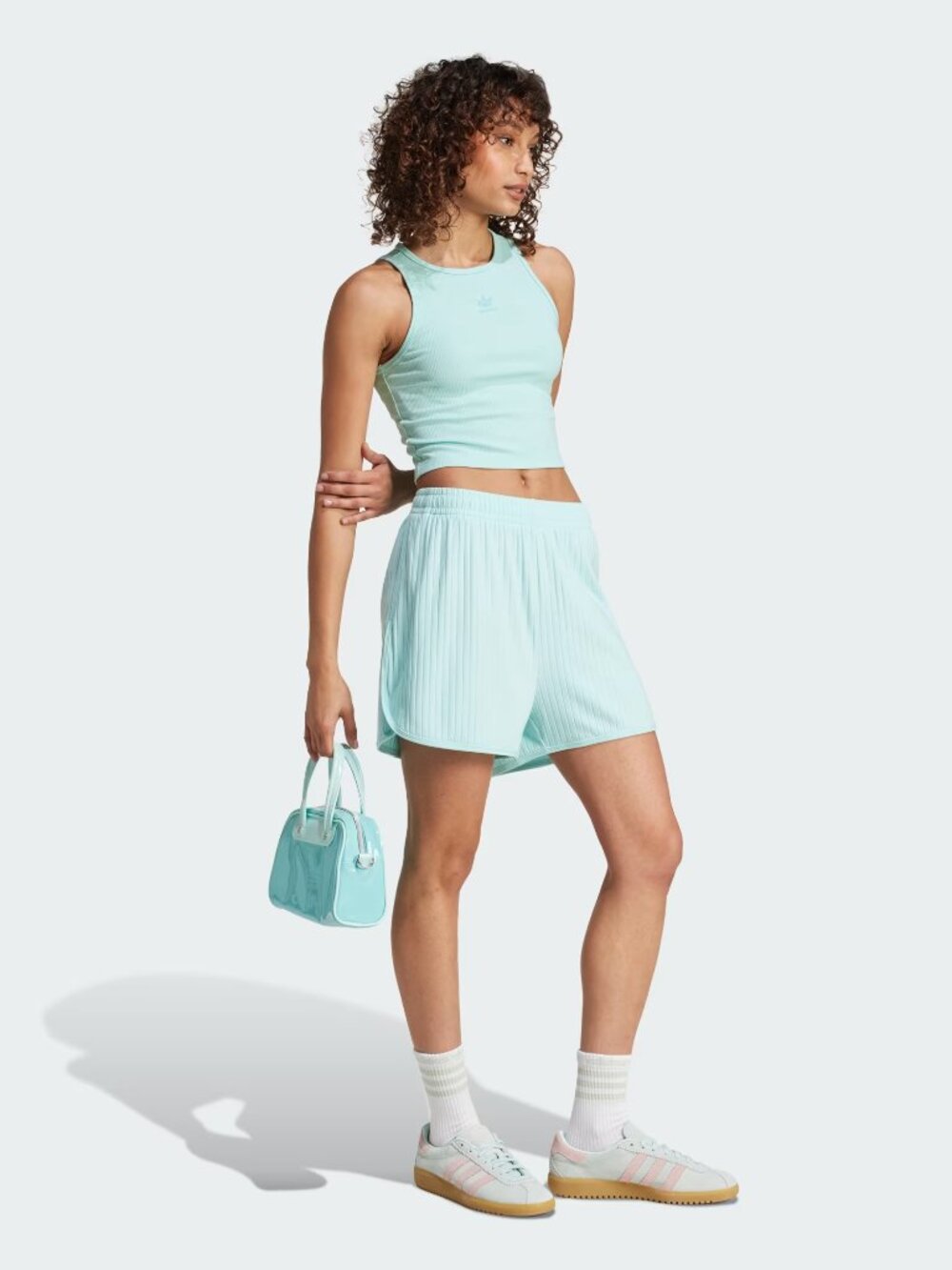 adidas Semi Flash Aqua Ribbed Tank Top size Small - Picture 3 of 11
